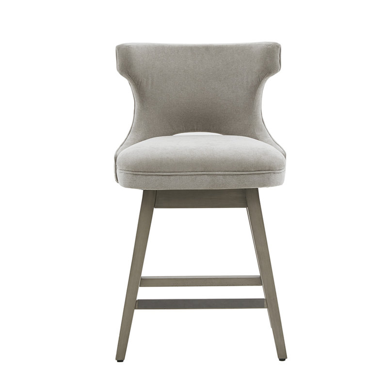 Tabouret de comptoir pivotant 25,75 po, Gris clair