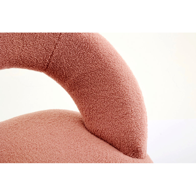 Chaise de salle à manger, chaise d'appoint simple avec dossier incurvé, Rose