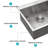 25X22x9 Inch Kitchen Sink Drop In 16 Gauge Stainless Steel 25" Single Bowl Topmount Kitchen Sink Basin