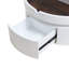 Table basse ronde à plateau relevable avec tiroir
