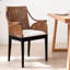 Fauteuil d'appoint rembourré en rotin tissé