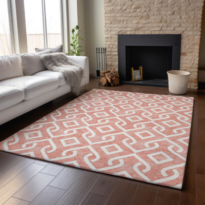 Premium Machine Washable Cerrito Salmon Rug