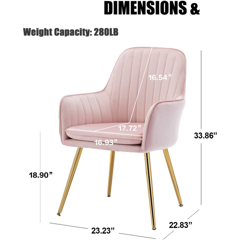 Fauteuil large de 23,23 po Sandown, Velours rose