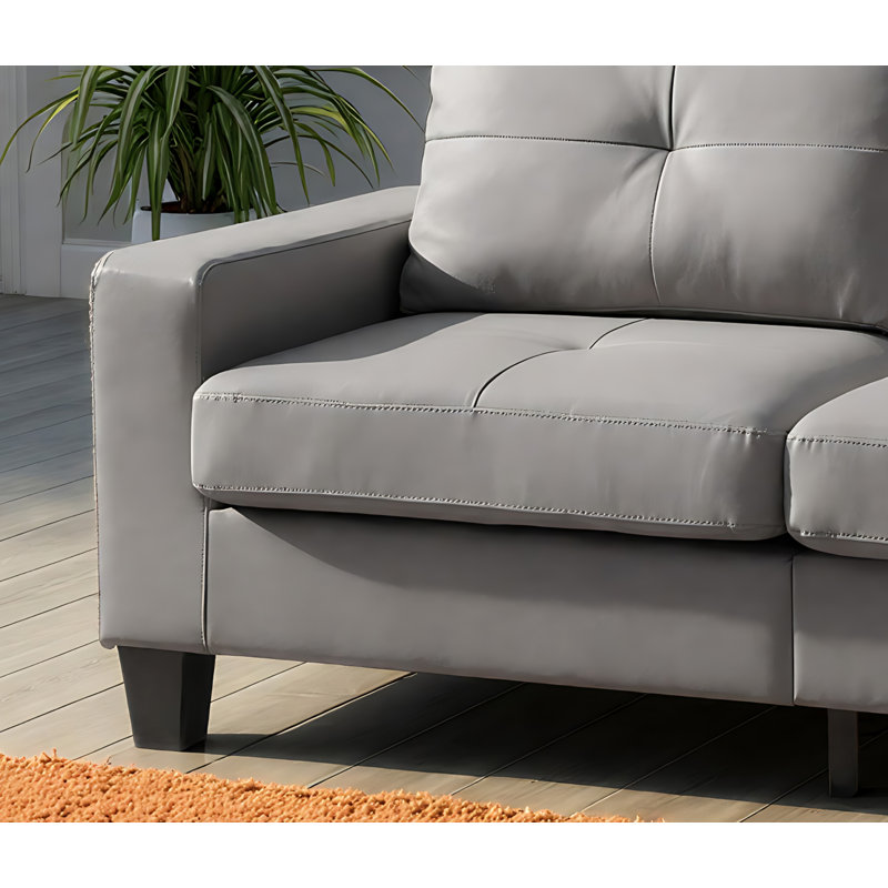 Swansea Modular Gray Sofa Faux Leather, Gray