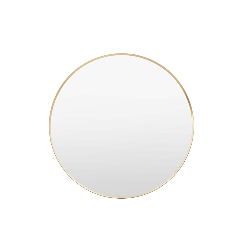 Anna Metal Framed Round Mirror, Gold, 80cm x 80cm