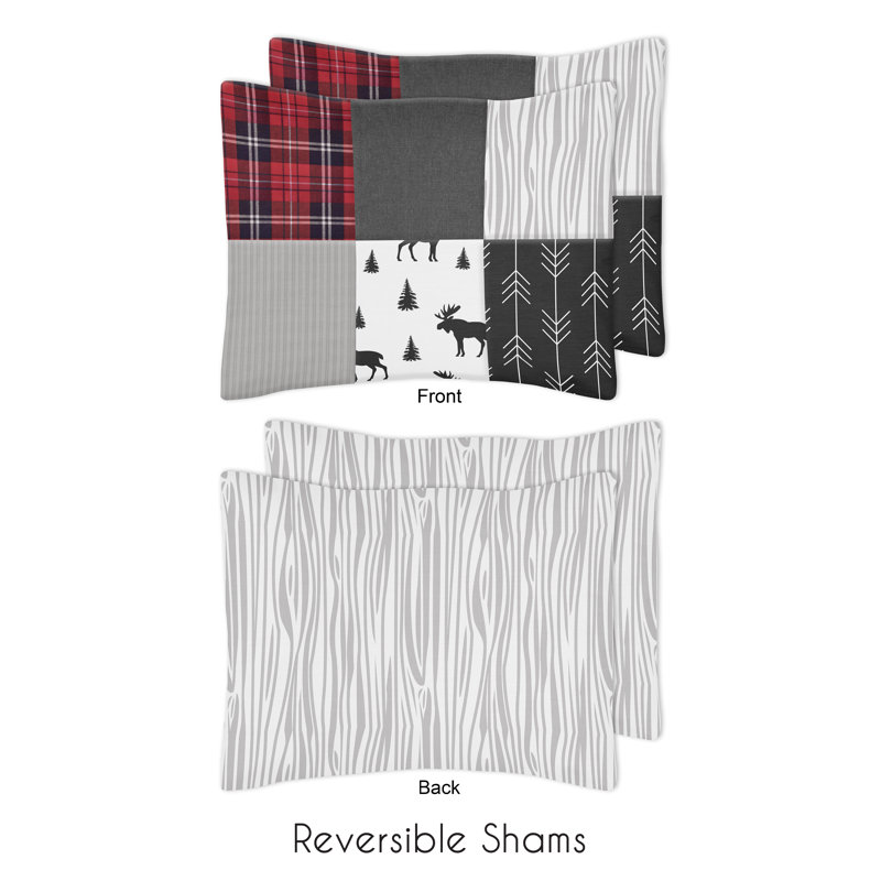 Full Red and Black Reversible Microfiber Kids Comforter Set