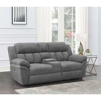 Fauteuil inclinable transitionnel au charbon de bois avec coussins supplémentaires et porte-gobelets pour une retraite confortable avec accoudoirs à plateau-coussin
