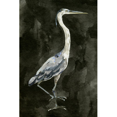 Ebony Egret II 1 Piece Wrapped Canvas Wall Art
