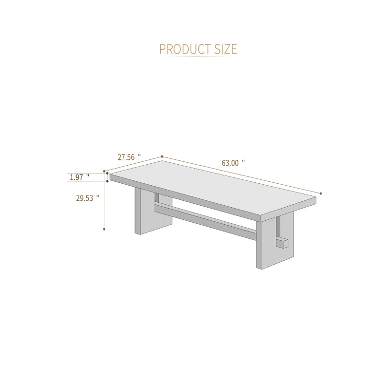 Bureau de direction rectangulaire en bois massif