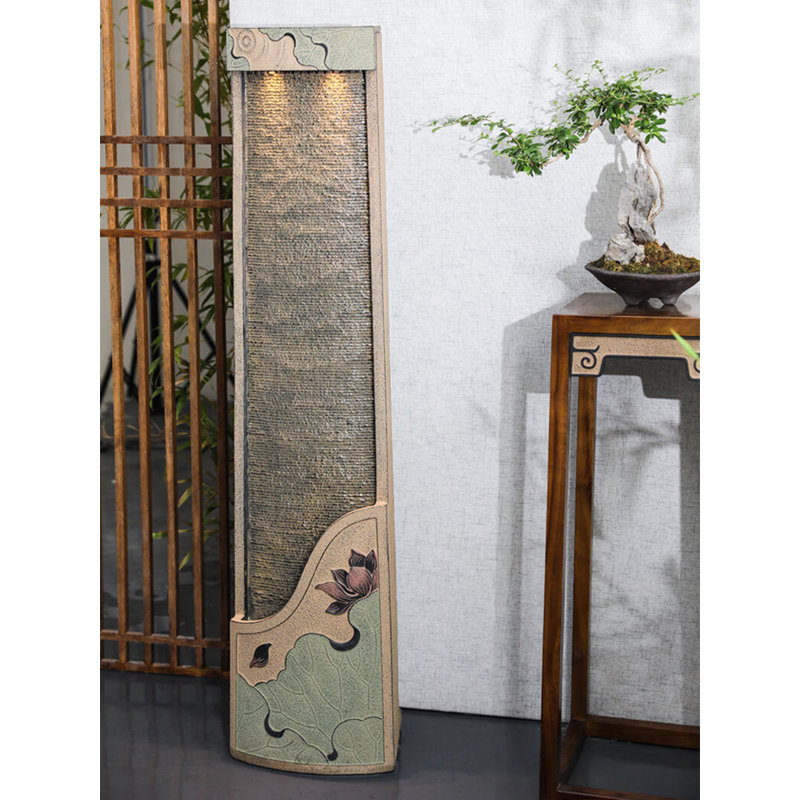 Modern Bluestone Powder Resin Flowing Water Ornament