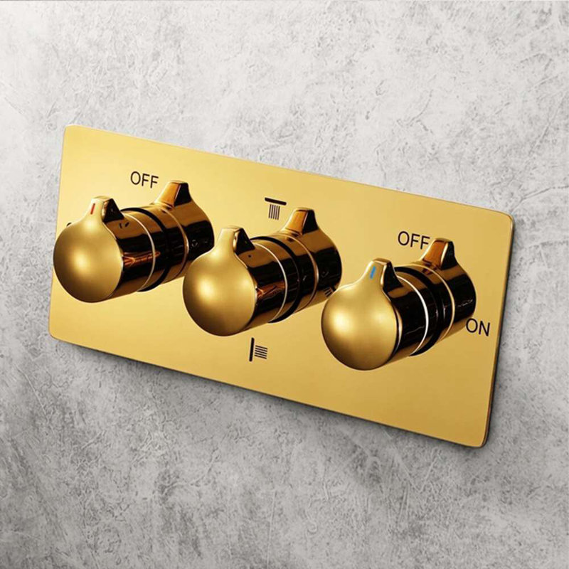 Robinet de douche thermostatique à panneau tactile à DEL avec valve brute