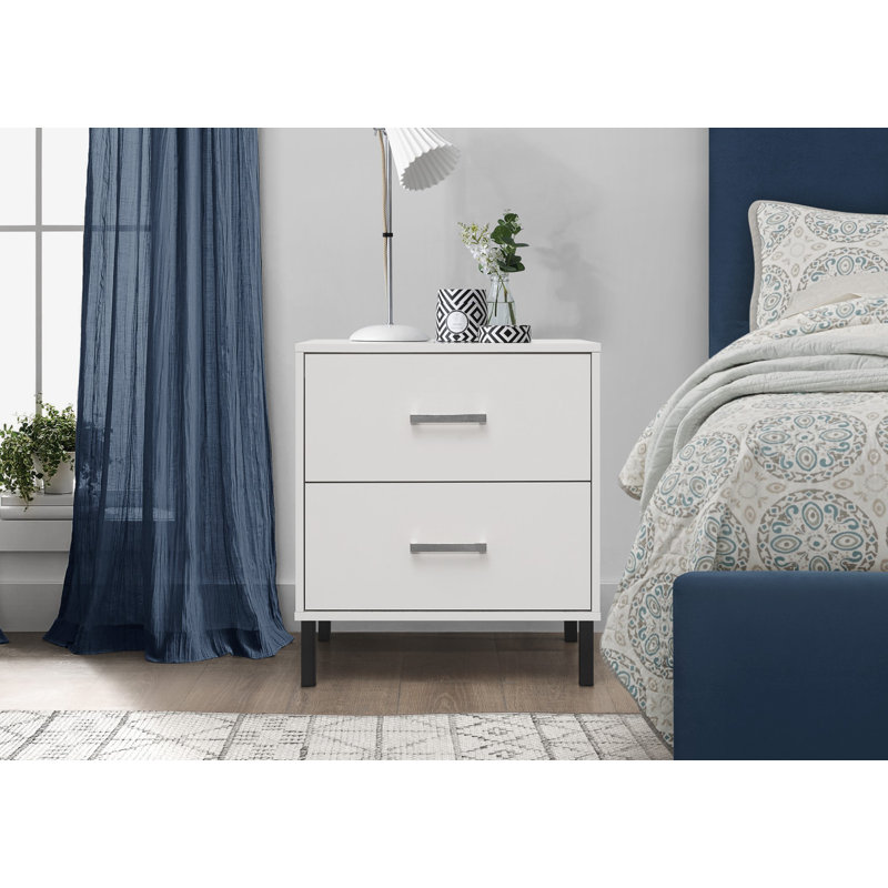 55.12 cm W Bedside Table, White