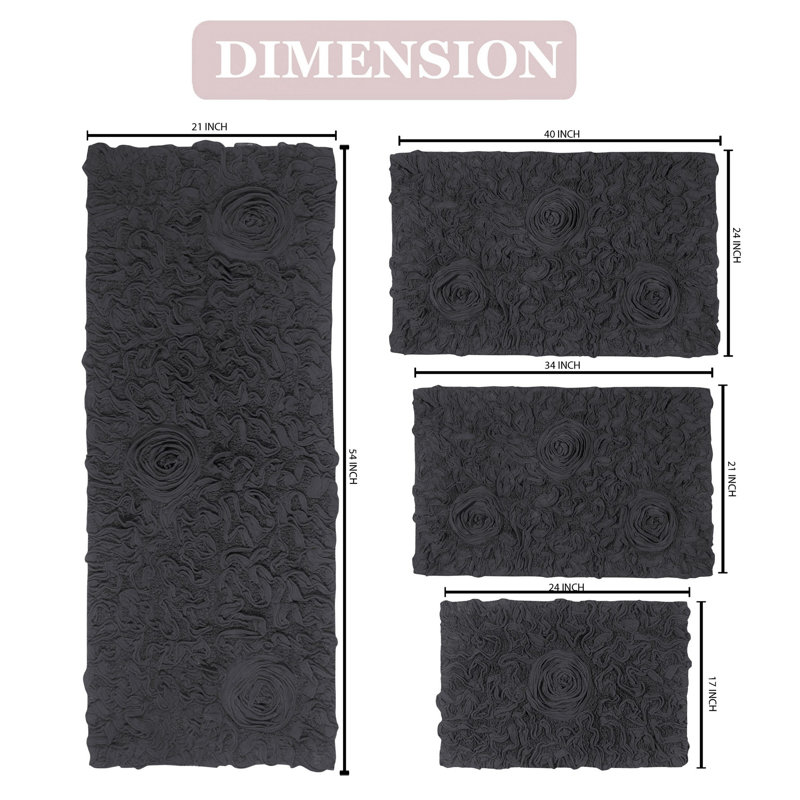 Ensemble de tapis 100% coton Dobrinsky, Gris