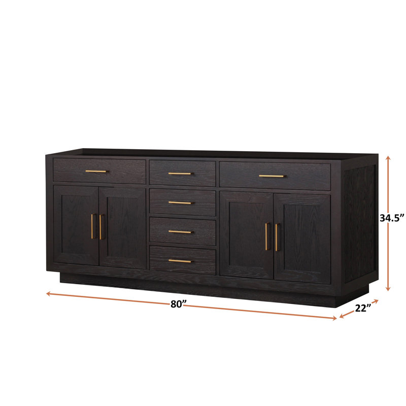 Abbey 80 in W x 22 in D Double Bath Vanity, Black Oak