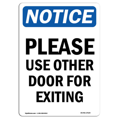 Please Use Other Door for Exiting Sign
