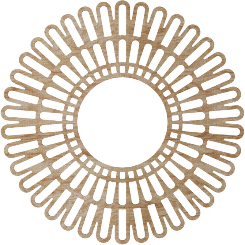 Médaillon de plafond en bois Cornellius, Chêne rouge, H 36 po x l 36 po x P 0,25 po