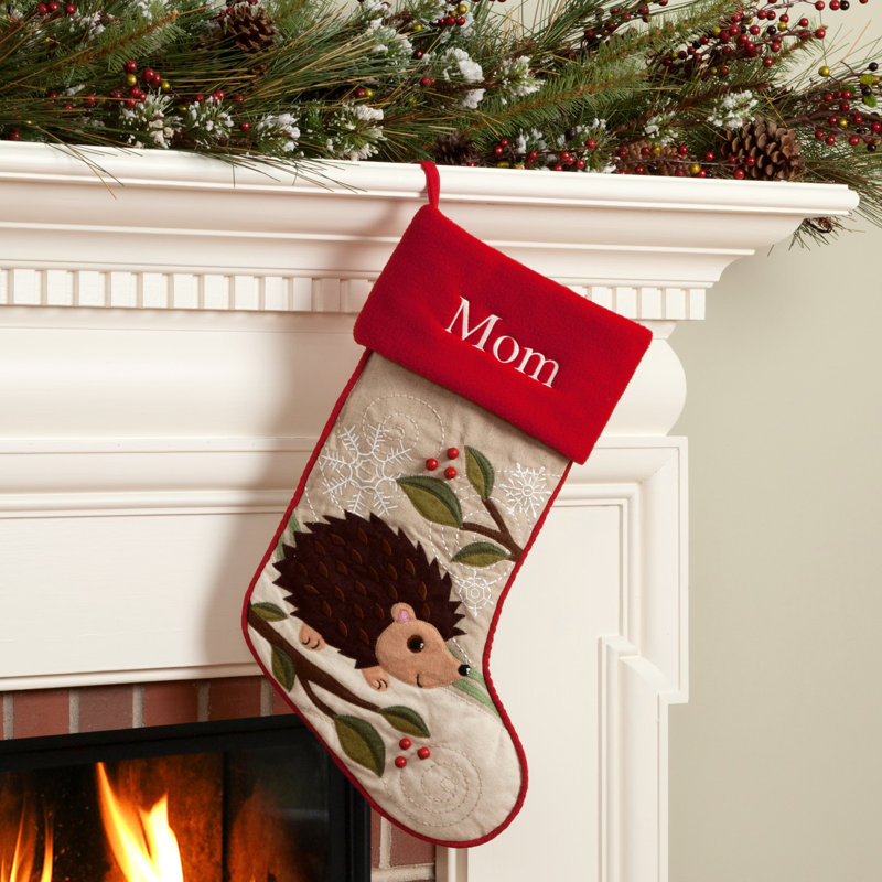 Forest Friend Hedgehog with Custom Name Stocking