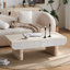 Table basse avec plateau en faux marbre, table basse moderne Mid-Century avec tiroir cannelé, table basse