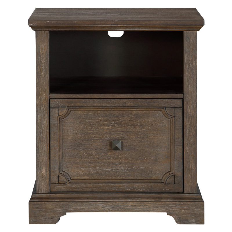 Office, File Cabinet, Dark Oak Finish, Bearing Glides, Drawer, Storage Shelf, , Movement, Organization Rustic Transitional Style Office Cabinet With And For Easy Navigation