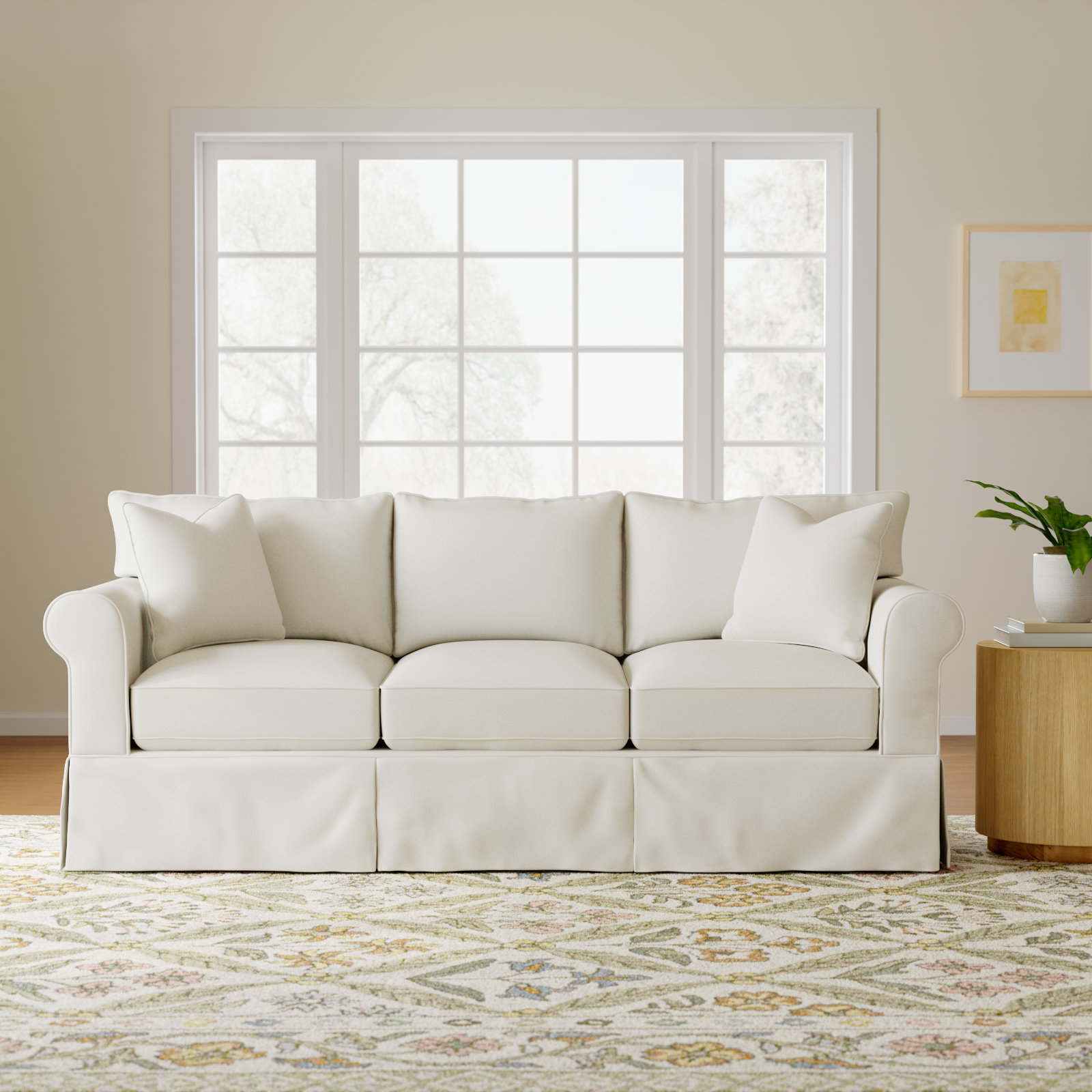 Amari 89'' Sofa, Classic Bleach White