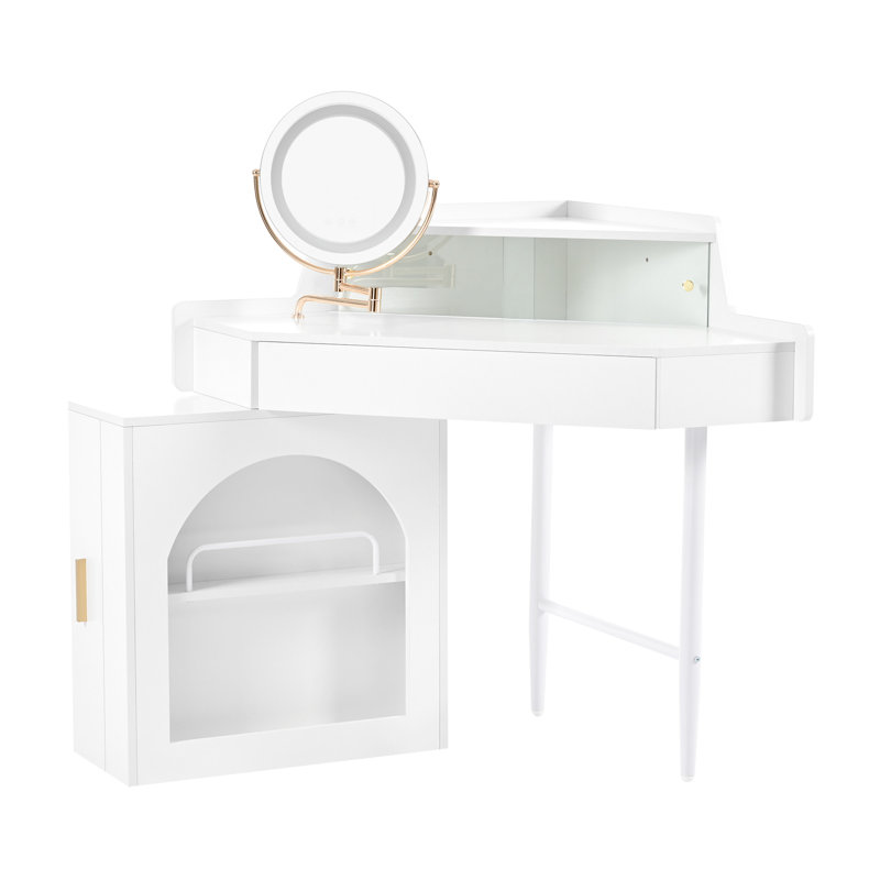 Meuble-lavabo de coin avec miroir et lumières DEL