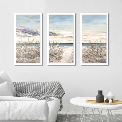 "Peaceful Beaches", impression sur acrylique 3 pièces