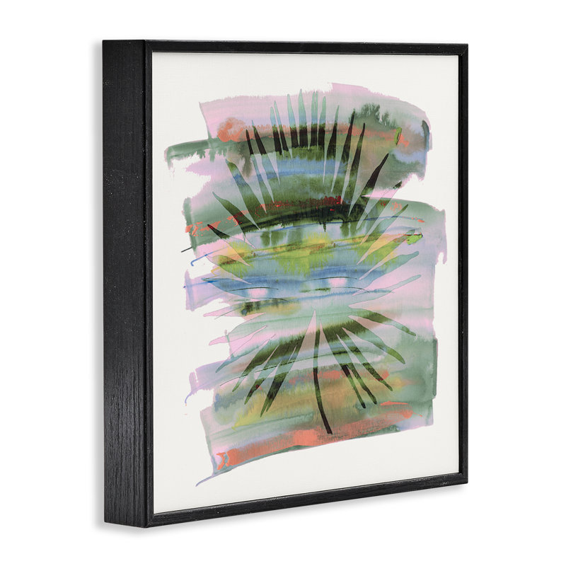 Giclée encadrée de palmier pastel Tropical Dream, design par Susan Jill, H 17 po x l 17 po, Giclée encadrée noir minuit