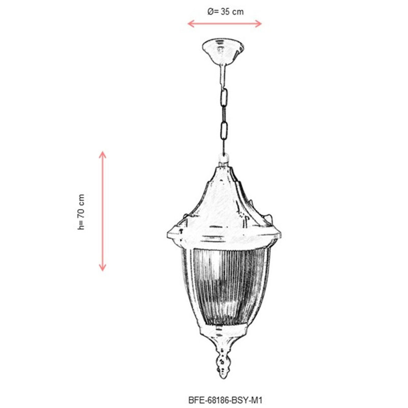 Lanterne suspendue d'extérieur noire à 1 ampoule