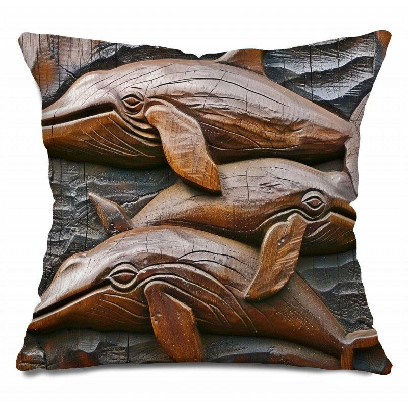 Coussin Trendy, Gris / Brun, H 16 po x l 16 po