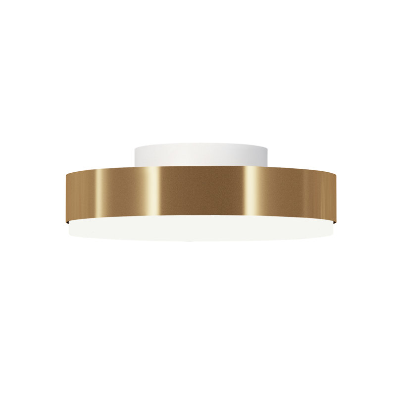 Discus Ceiling Lamp, Matte White, Satin Brass