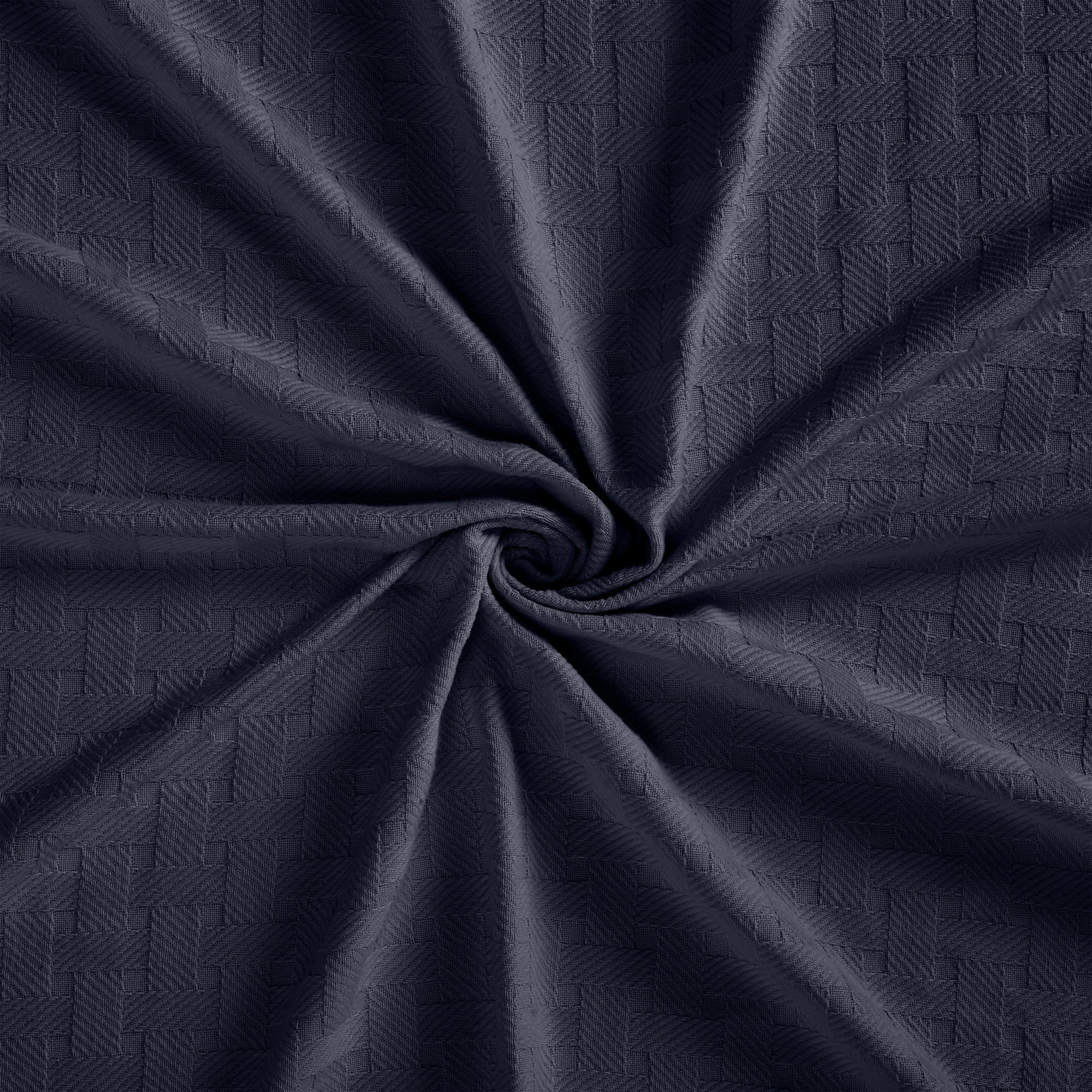 Bertie Cotton Throw Blanket, Navy Blue, Throw