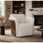 Chaise d'appoint pivotante moderne avec coque en bois de noyer et revêtement doux - entièrement assemblée-352364197