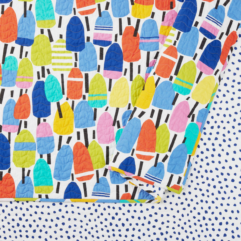 Ensemble de courtepointe 100% coton Buoys, Courtepointe pour lit simple + 1 taie décorative