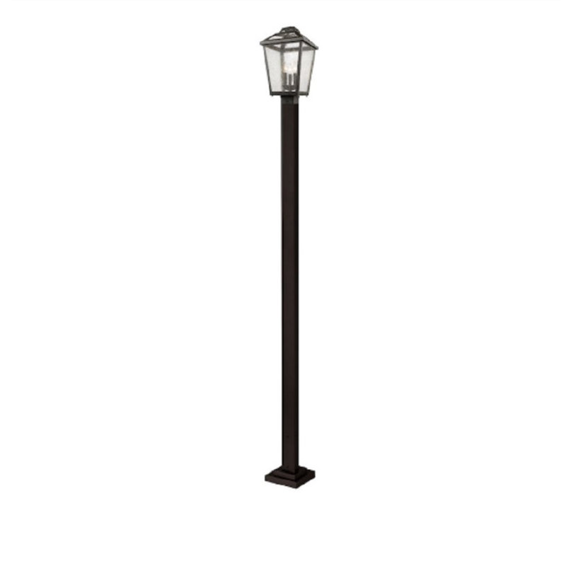 Lampadaire d'extérieur 3 lumières Saxon, Bronze huilé, H 114 po x l 11 po x P 11 po