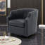 Fauteuil demi-tonneau pivotant en cuir Emmett Premium-523121731