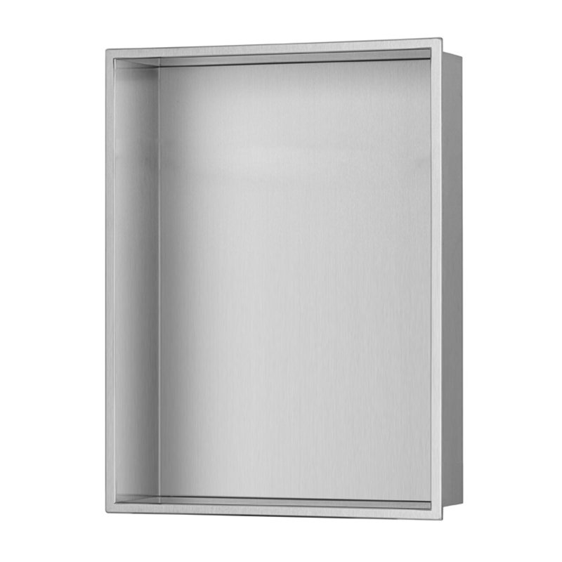 Niche de douche encastrée en acier inoxydable 12 po x 16 po, Acier brossé