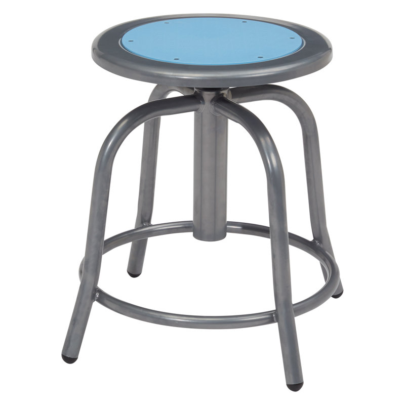 Tabouret de laboratoire à hauteur ajustable, Bleuet, argent