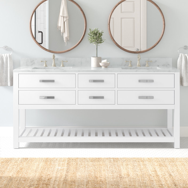 Ensemble de meuble-lavabo double 72 po Cronin, Blanc pur