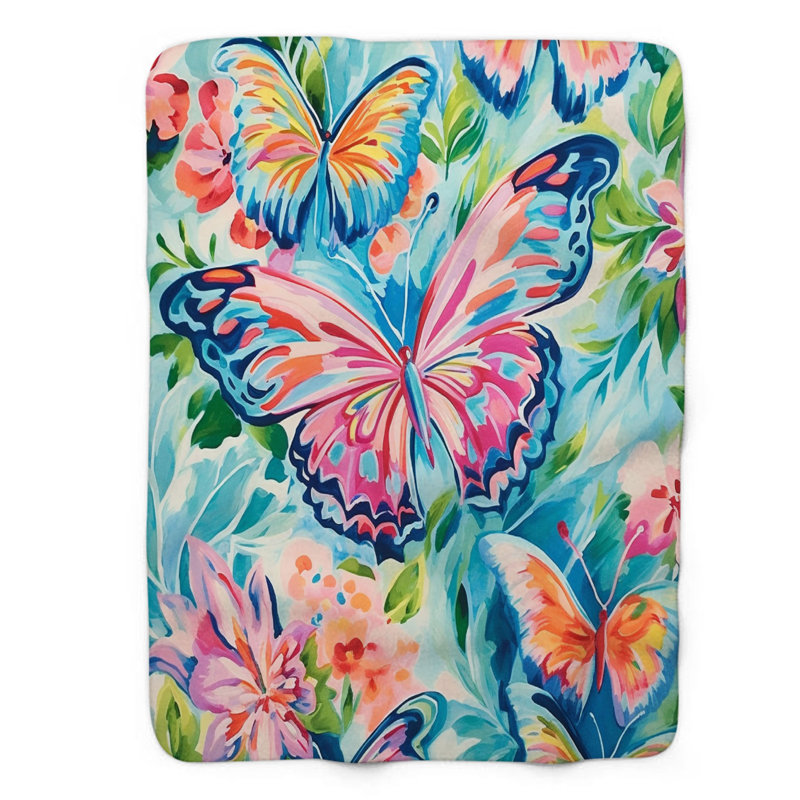 Chic Chic Winged Art - 1 pièce Sherpa Premium, L 60 po x L 80 po