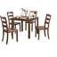 Ensemble de table de salle à manger cinq pièces de style transitionnel avec table carrée et chaises à lattes pour une expérience de salle à manger polyvalente-639188807