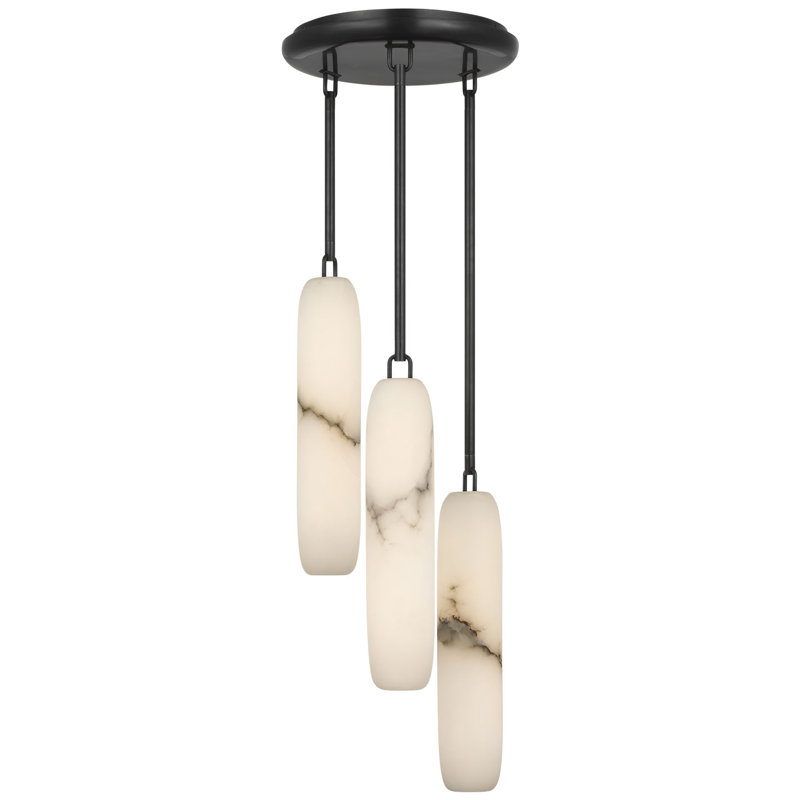 Kelly Wearstler Formosa 3-Light Pendant with Alabaster, Bronze