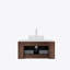 Meuble-lavabo de salle de bain 30 po avec lavabo, meuble-lavabo mural moderne à bords arrondis et courbes avec tiroir, lavabo rond en céramique blanc sans robinet, pré-assemblé, noyer foncé
