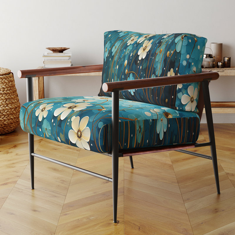Fauteuil d'appoint rembourré Turquoise Tranquility, Noir