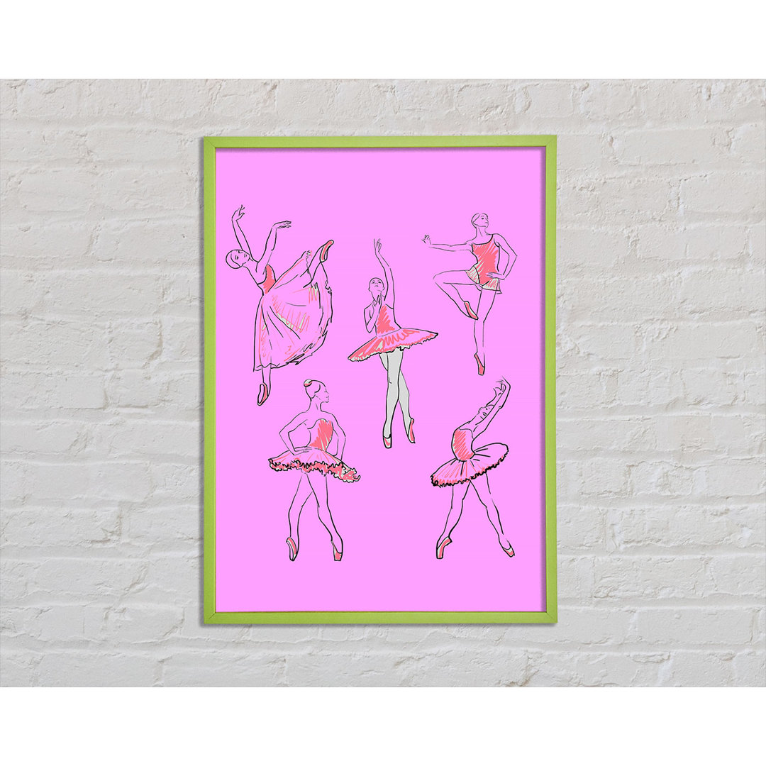 Heathcote Pink White Ballerina 2 - Einzelner Bilderrahmen Kunstdrucke