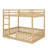 Full Over Full Wooden Bunk Bed With A Ladder And Protective Rails-394986011