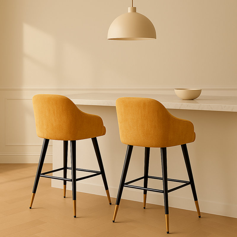 Zurich Mustard Bar Stool, Yellow