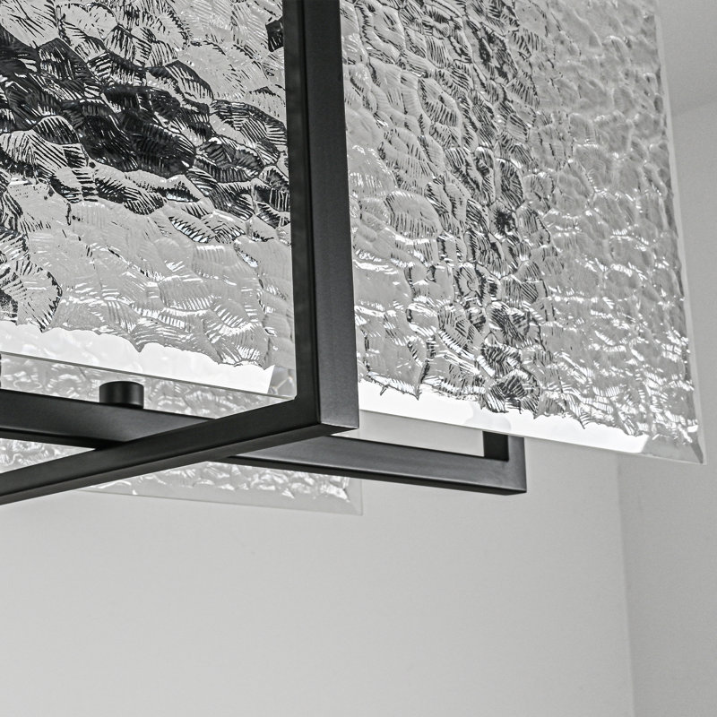 Lustre rectangulaire 4 lumières pour îlot de cuisine