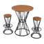 Ensemble de table de bar 31,5 po avec 2 tabourets, pub industriel moderne 3 pièces, base géométrique en métal pour petits espaces-1855905438