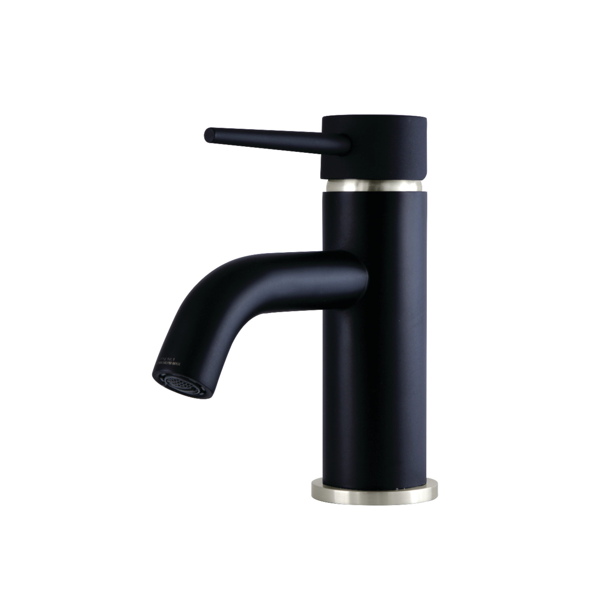Kingston Brass New York Single-Handle 1-Hole Deck Mount Bathroom Faucet with Push Pop-Up, Matte Black/Brushed Nickel