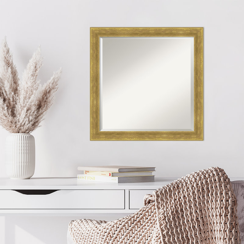 Miroir mural Earmon, Or, 23,25 po x 23,25 po, Carré